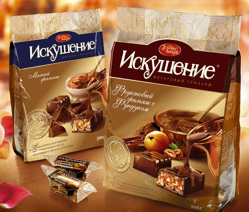 Редизайн упаковки конфет грильяж Красный Октябрь - Солдис в Москве