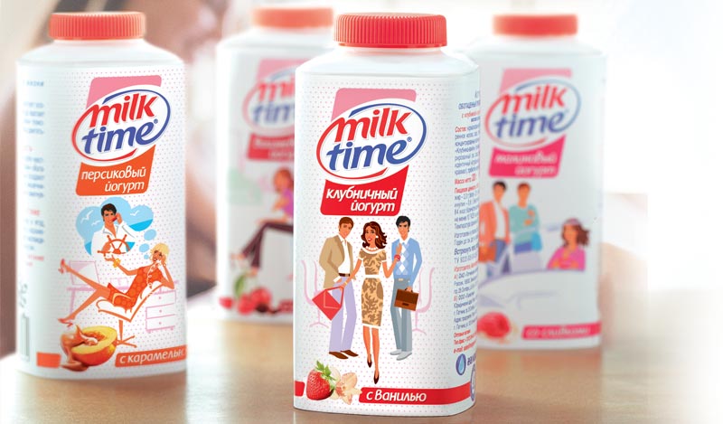 Йогурт Milk Time - новая упаковка для розничной торговли, Soldis