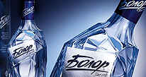 Современный дизайн упаковки водки - новая форма бутылки для Болор в Москве