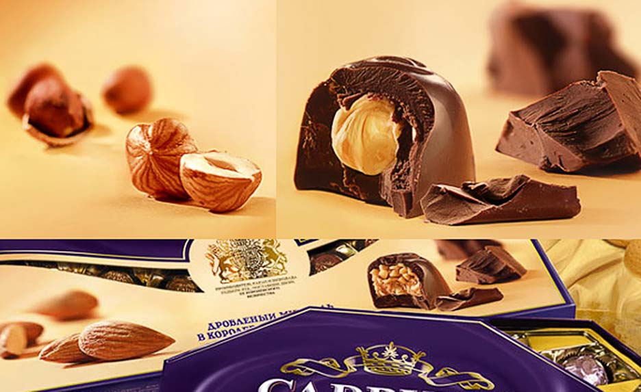 Фотосъемка агенства Soldis для упаковки конфет Cadbury Selection