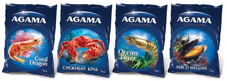 Дизайн упаковки ассортимента продукции Agama