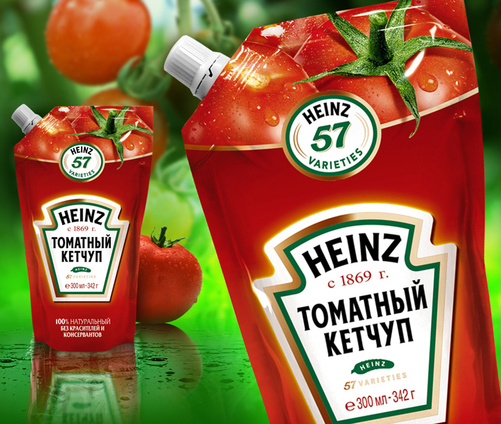 Рестайлинг упаковки кетчупа Heinz