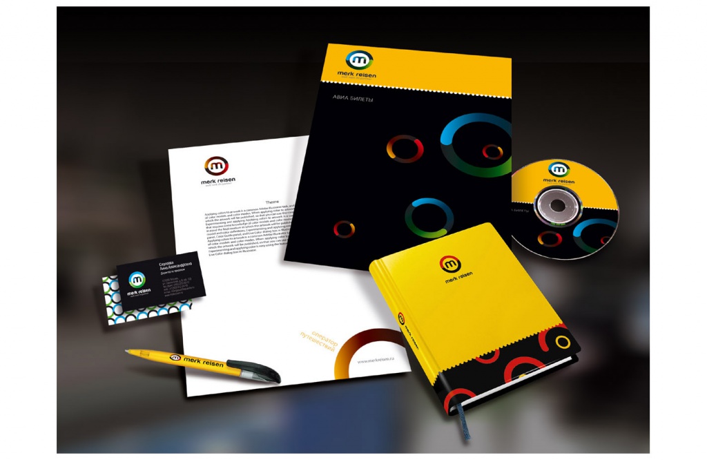 Полный редизайн фирменного стиля Merk Reisen - брендбук, визитки и логотип от Soldis